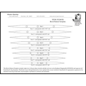 Bewit Template - Laminated Sheet Made for Fitting All Biothane Rod Sizes