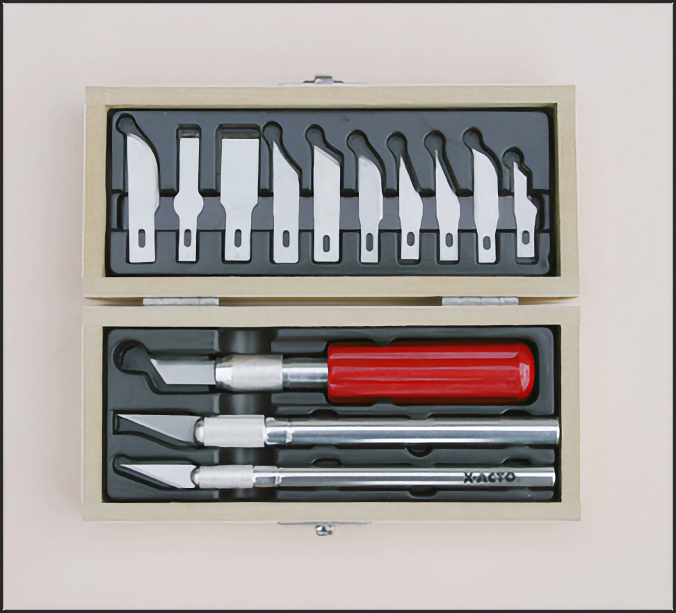 X-Acto Basic Knife Set - with Wooden Box - 3 Knife Types