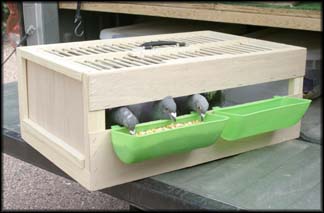 10-12 Bird Training Crate - Wooden Transport Crate with Water/Food ...