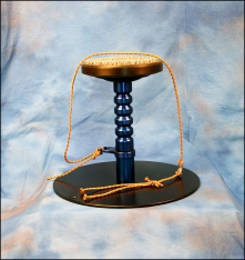 Indoor Longwing Perch - Blue Anodized & HDPE  - Powder-coated Metal Base.