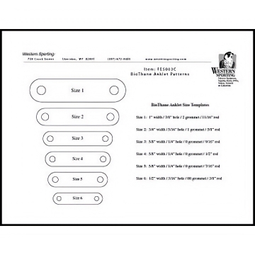 Anklet Templates - For BioThane Kit - Laminated  - Forming Leather or BioThane