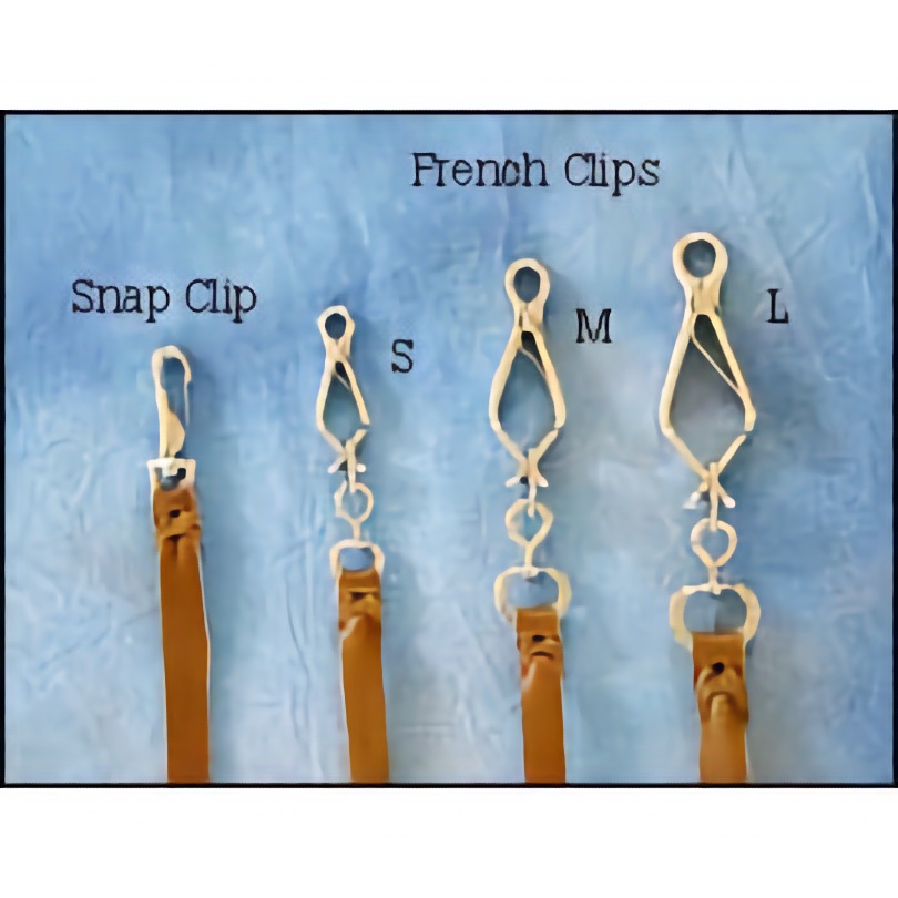 Clips for Gloves - Snap Clip or French Clips - 5 Sizes / 2 Types