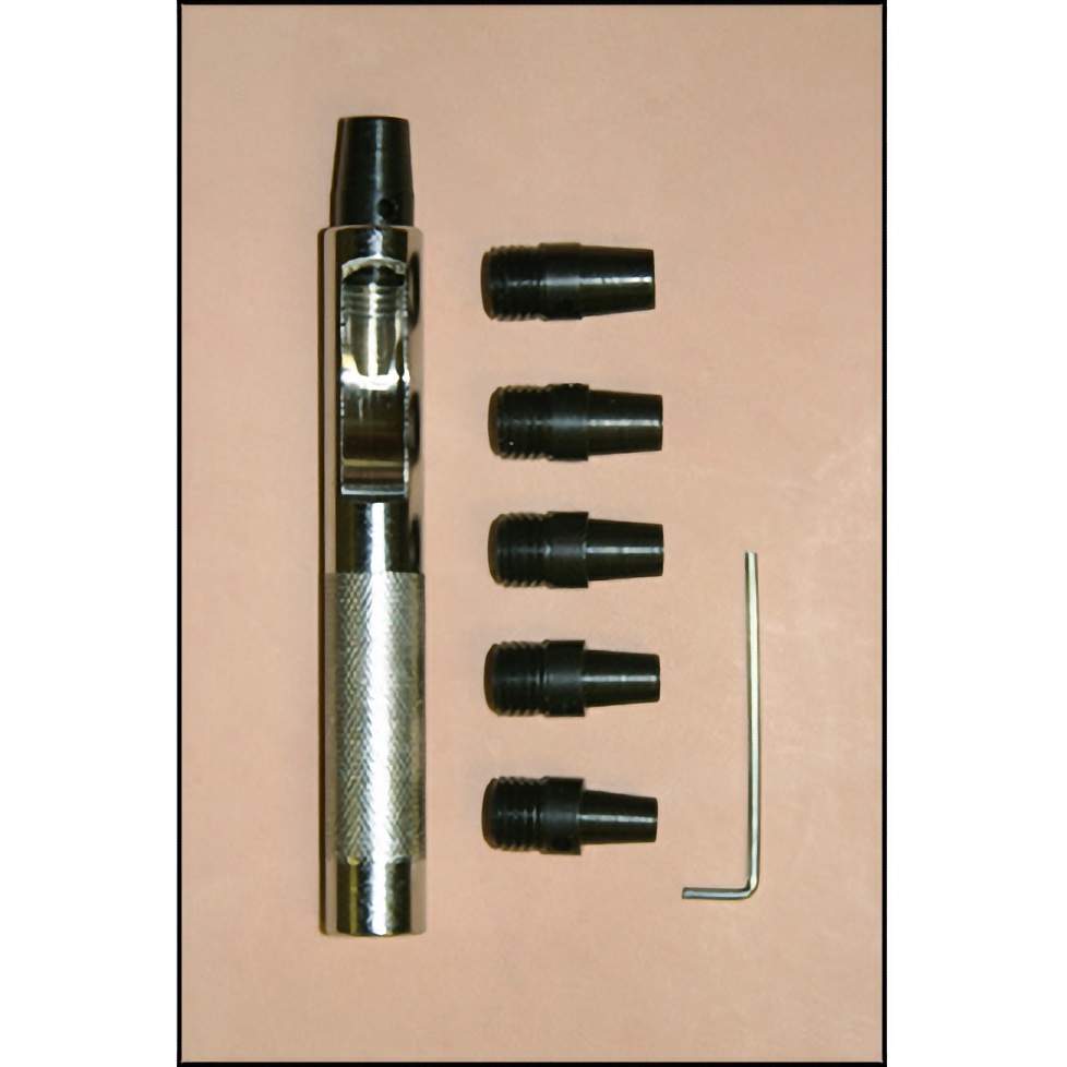 6 Piece Changeable Hollow Punch Set - Three Sizes Match Our Grommets