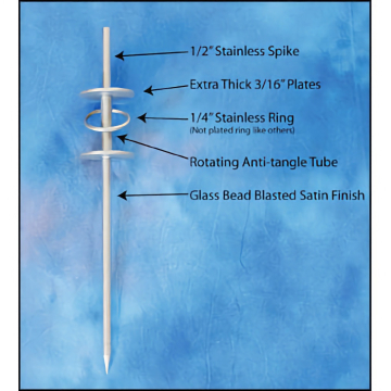 Sale Item: Stainless Steel Block Spike - Highest Quality - Falconry Spike